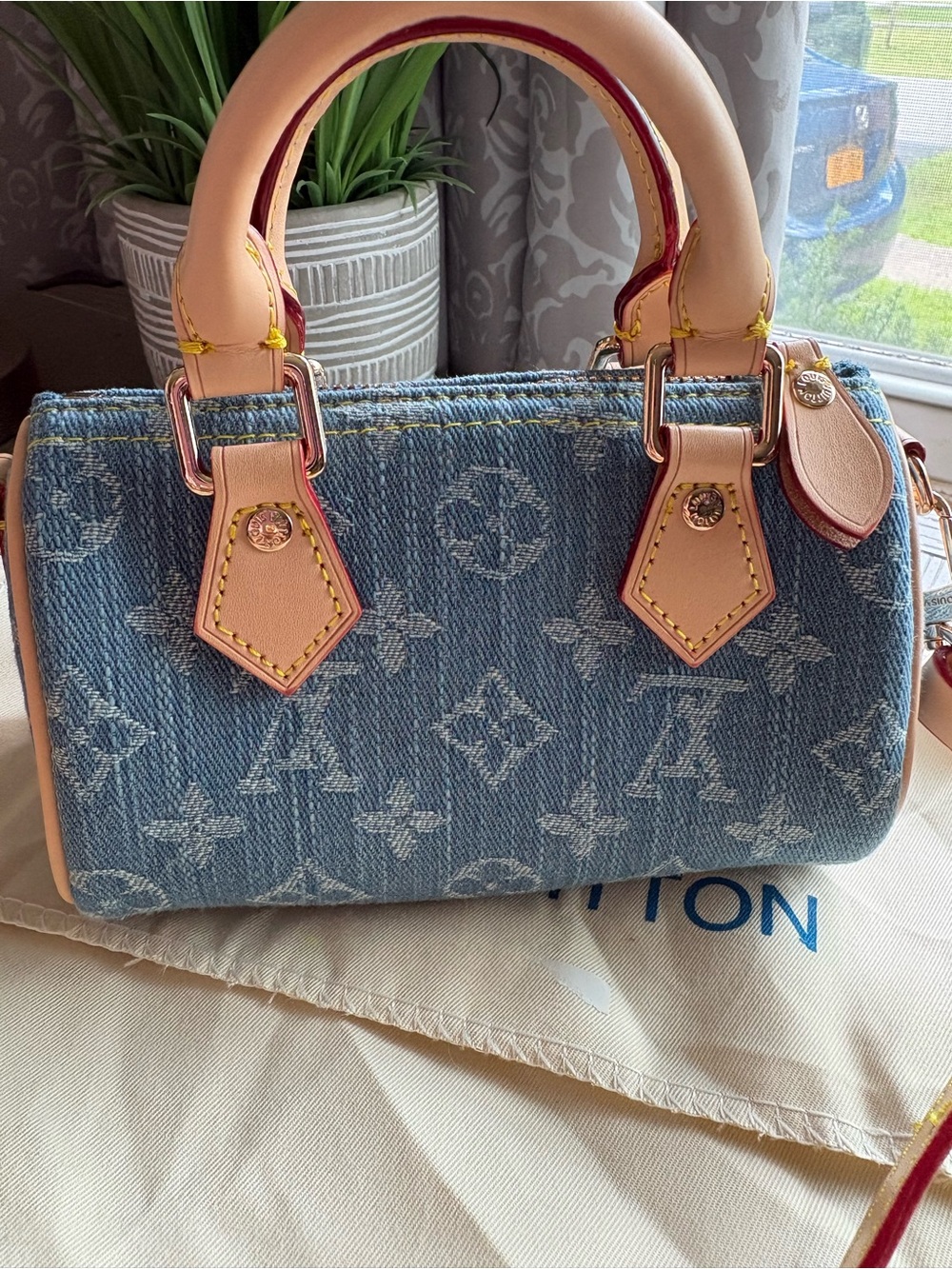 Louis Vuitton Blue Denim Monogram Mini Speedy Bag